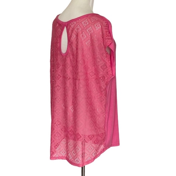 EXTRA TOUCH Sleeveless Top Crochet Lace Back 2X - Picture 3 of 7